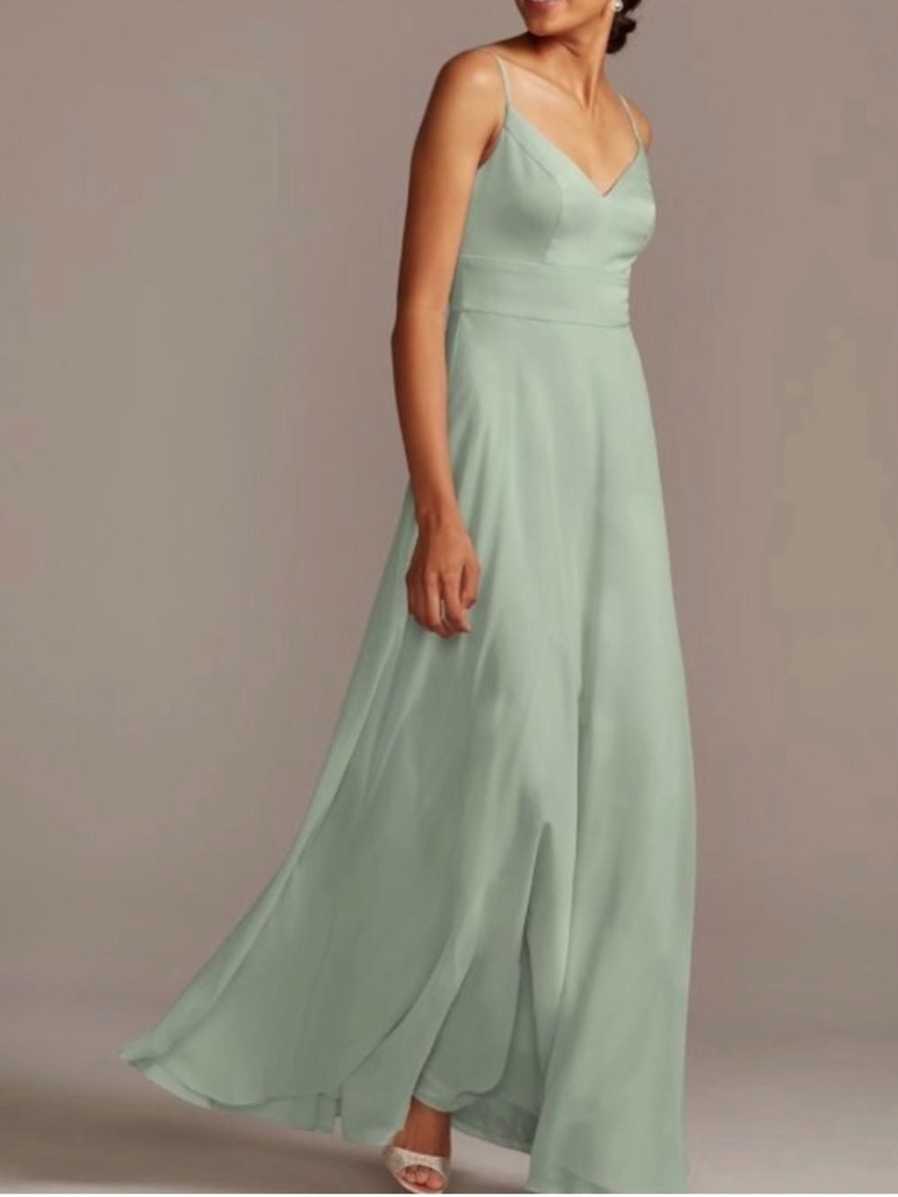 Sage Green Spaghetti Strap Maxi Dress